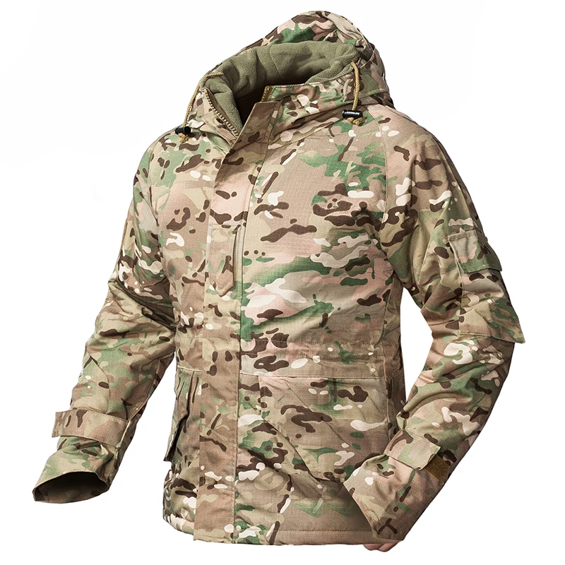 Refire gear зимняя камуфляжная тактическая куртка мужская водонепроницаемая теплая Толстая флисовая подкладка ветровка с капюшоном армейская полевая военная куртка