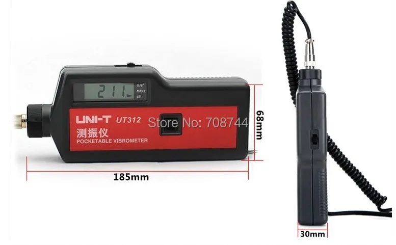 Uni-Trend UT312 Portable LCD Vibration Analyzer Tester Meter Vibrometer with Split Sensor Signal Wire &amp |