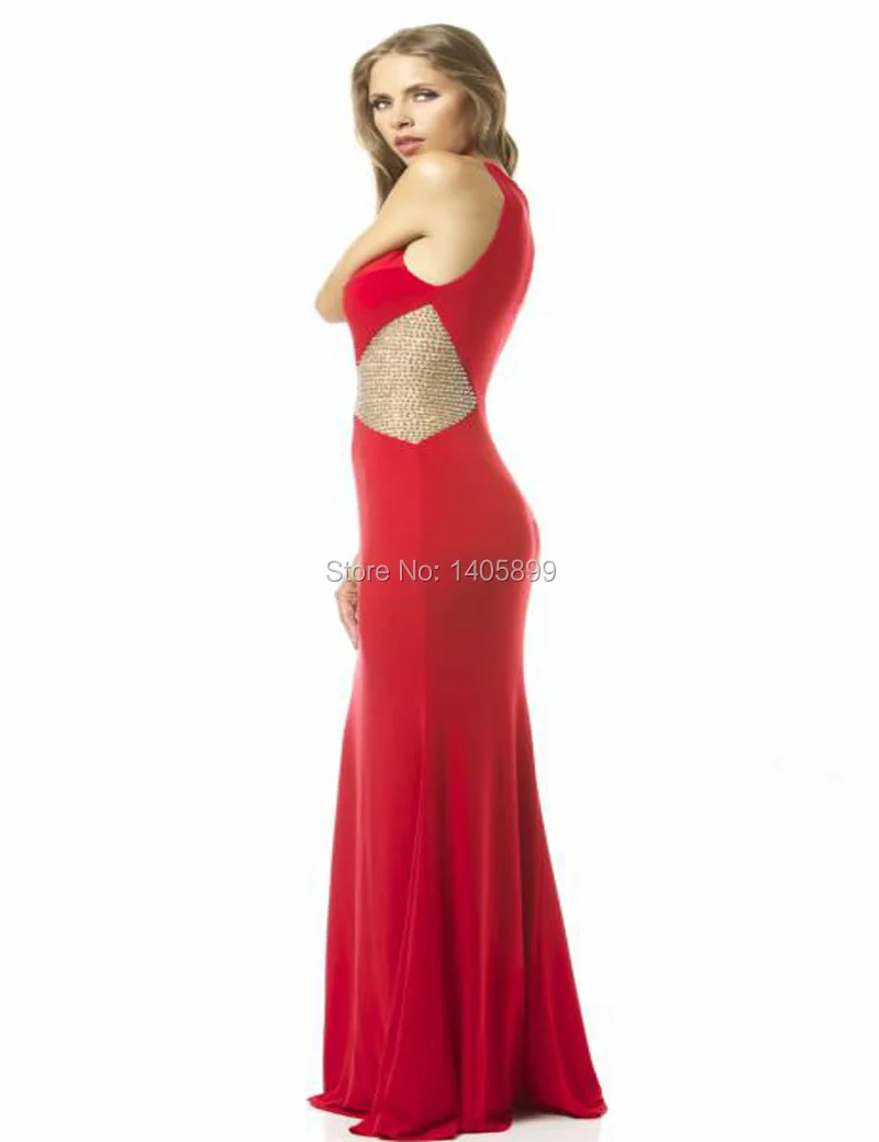 New Arrival Tank O Neck Beads Chiffon Mermaid Sexy Long Prom Dress 2015 Robe De Soiree | Свадьбы и торжества