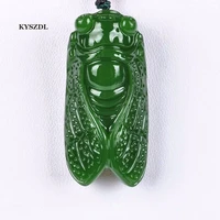 kyszdl fashion green stone cicada hand carving pendant men and women gift pendant