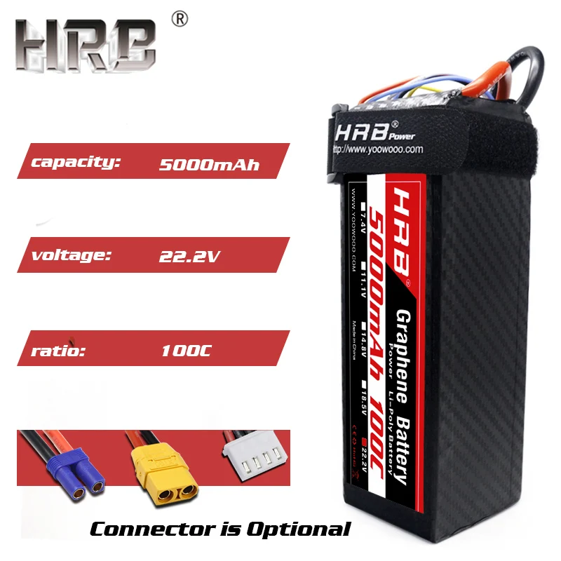 HRB 22,2 V 5000mah Графен 6S Lipo батарея 100C EC5 XT90 для RC катамаран Лодка 4WD масштабная модель машинки запчасти для грузовиков Deans T XT60 разъем
