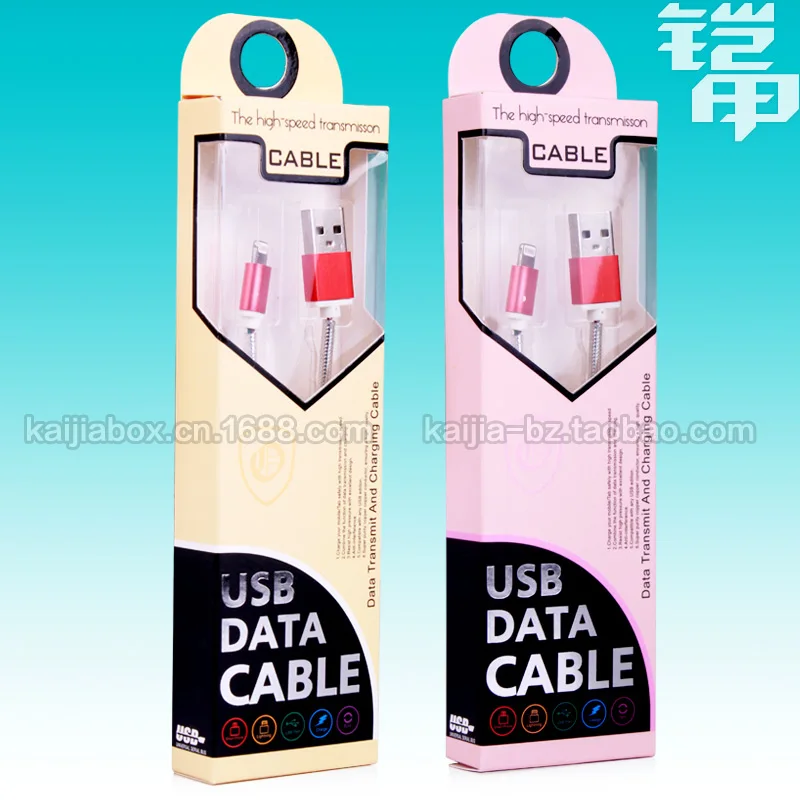 USB-кабели для зарядки 1-1 2 м бумажная упаковочная коробка iphone 5s/6splus SamsungS5/S6