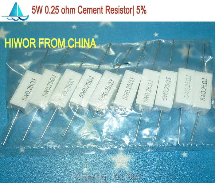 (10 шт./лот) 5 Вт Керамический цементный Силовой Резистор 0 25 Ом резисторы |