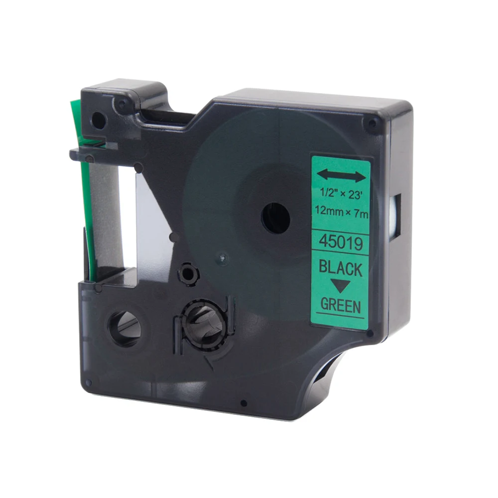 Absonic 2PCS 12mm Refills Tape DYMO D1 45019 Black on Green Compatible Dymo LabelManager PnP 160 220P 360D 450D Printer Maker | Компьютеры