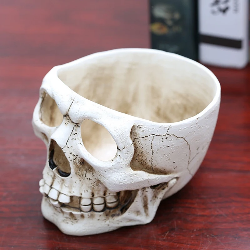 Череп цветочные горшки скелет кости Хэллоуин подарки стол сад цветочный горшок