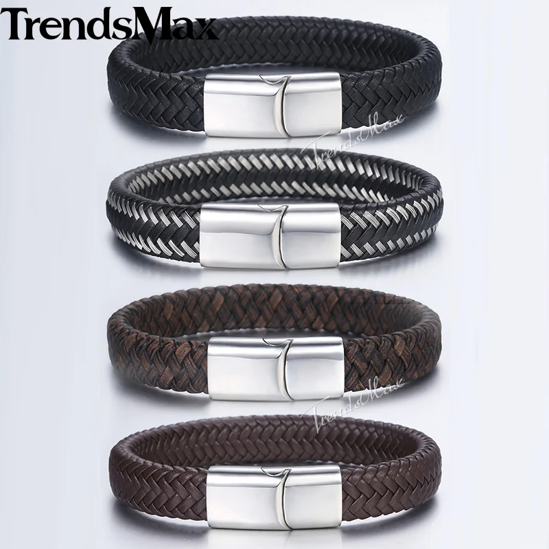 Женский Мужской плетеный кожаный браслет мужской в подарок ювелирный из