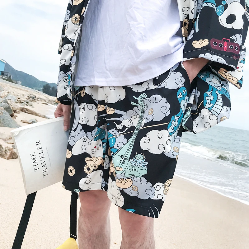 Шорты с эластичной резинкой на талии в тонком стиле для мужчин 2018 летние пляжные