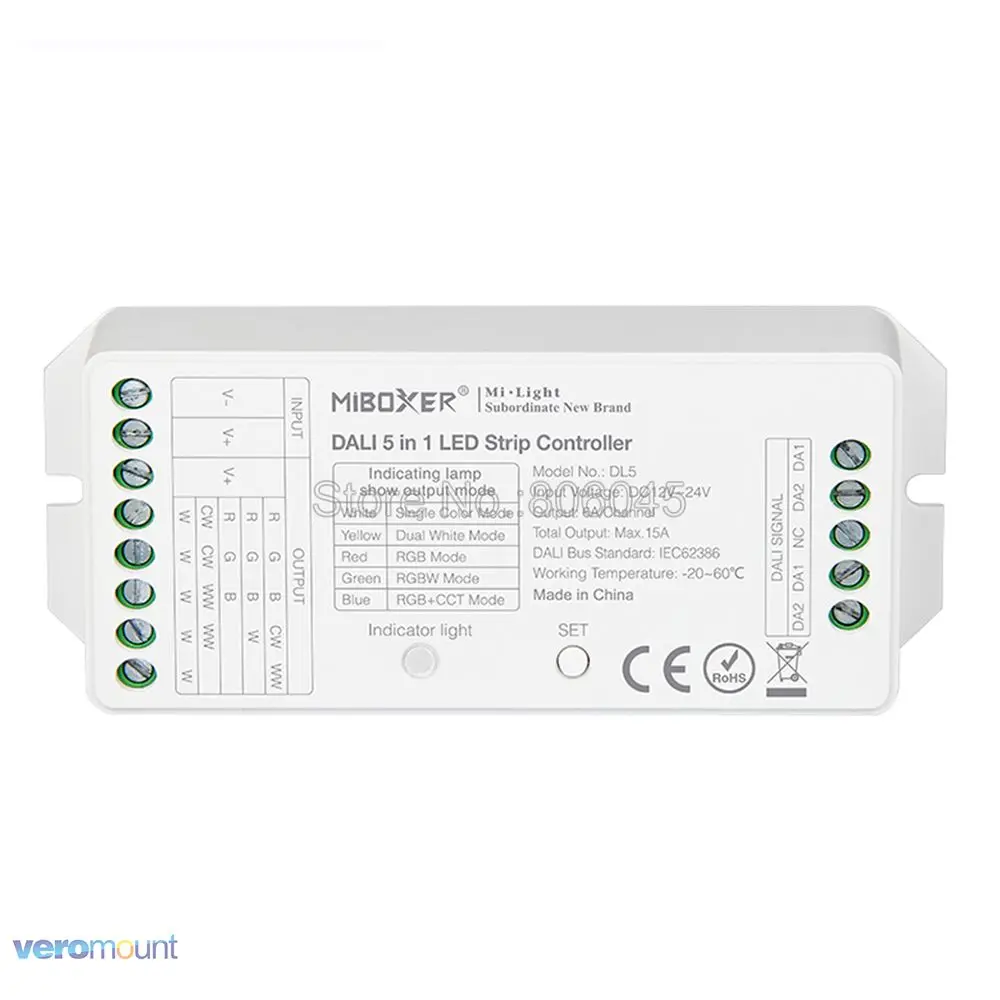 MiBOXER DC12-24V DL5 с цифровым адресным интерфейсом контроллер IEC62386 сигнала 180W/12V 360W/24V 5 в