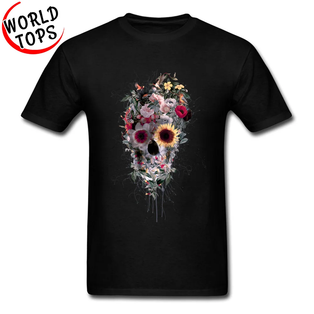 

Brand New Men's Mexico T-shirts Skull Floral All Souls Day Father T Shirts 100% Soft Cotton Comfortable Tee Shirts Loose Black