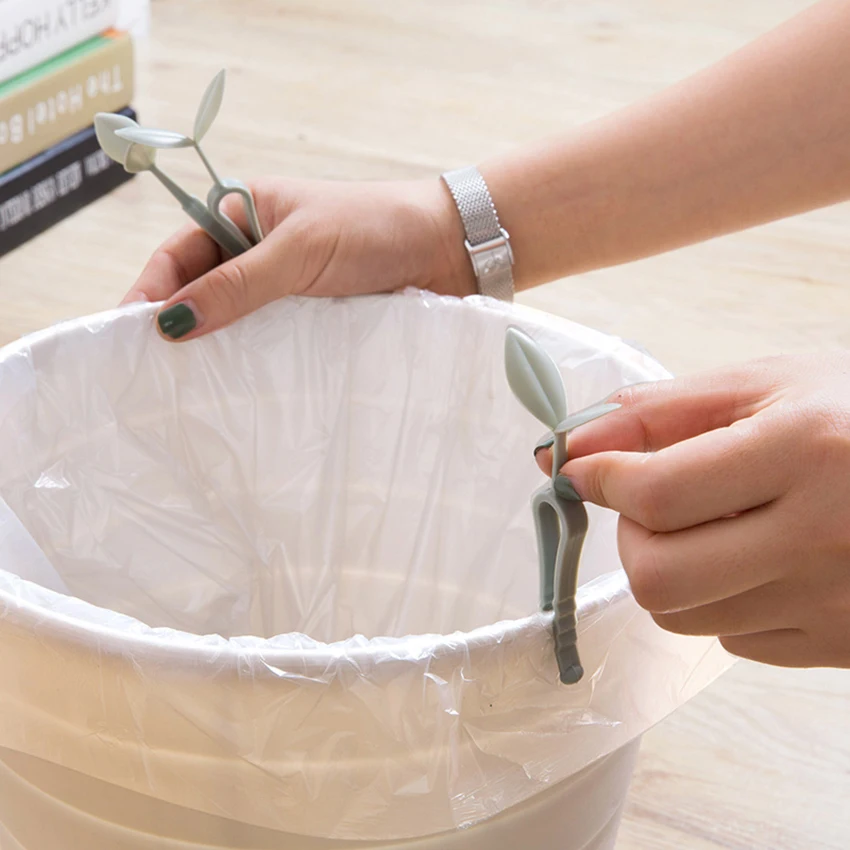 Креативный 3 шт./компл. Зеленый бутон практичный зажим для мусорного бака