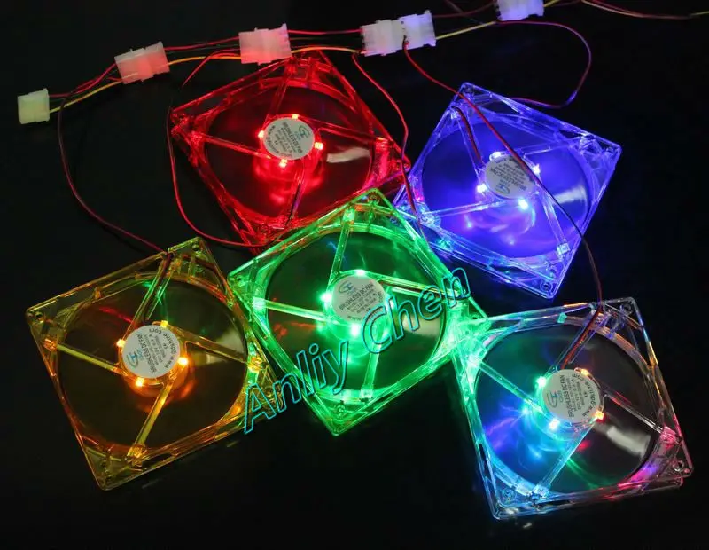 200 шт. партия GDT PC чехол для компьютера DC 120x25 мм 12 см 4Pin 12В LED Желтый вентилятор