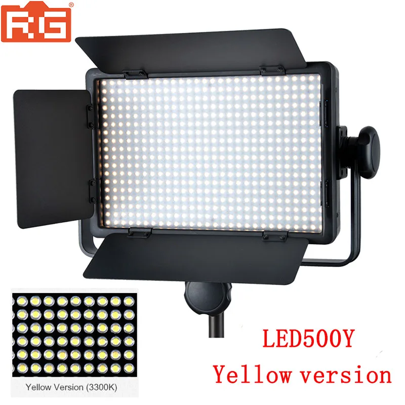 LED500Y Godox светодиодный 500L/W/C фотографический светильник 500 светодиодный светильник ing светодиодный светильник, Godox светодиодный светильник серии видео+ 2* NP-F970 батареи+ зарядное устройство - Цвет: LED500Y