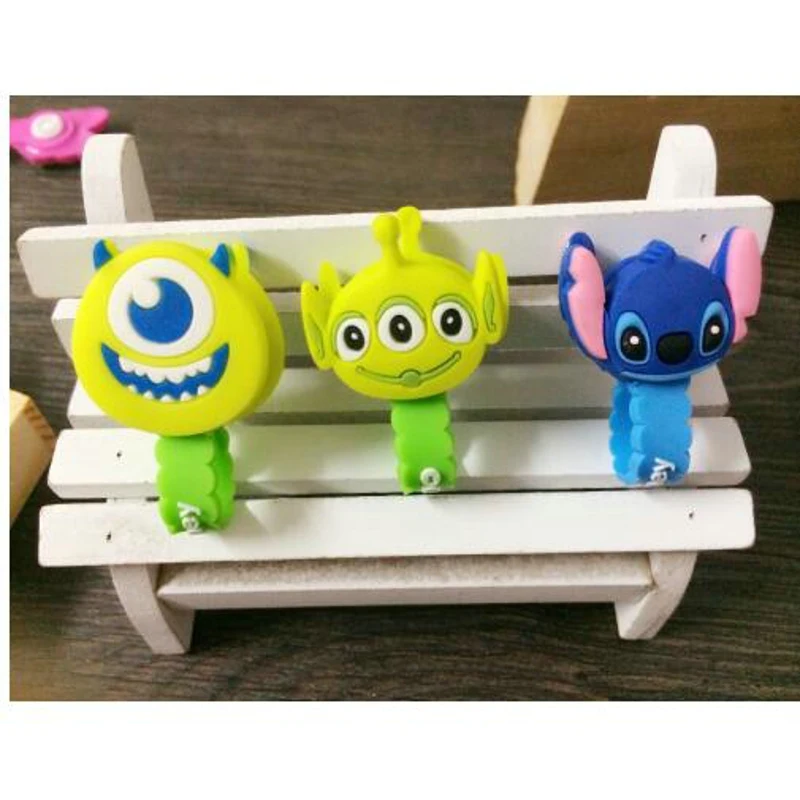 

Cute Cartoon Winder Cable Protector Organiser Management Marker Holder Double side Data Line Cord Covers For USB Charging Cable