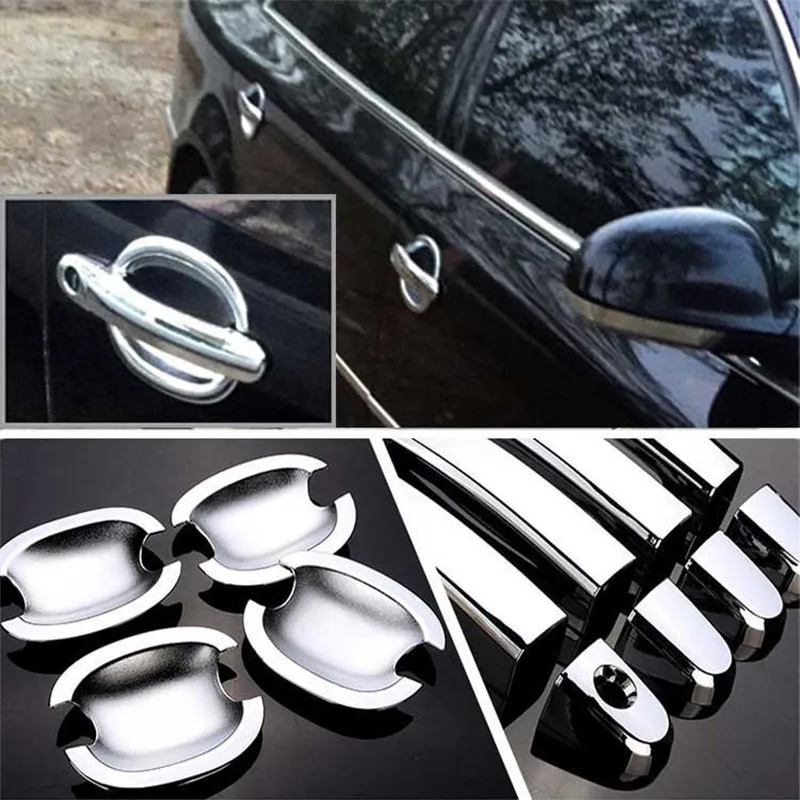 

Non-Rusty Chrome Door Handle Bowl Cover Cup Overlay Trim For VW Passat