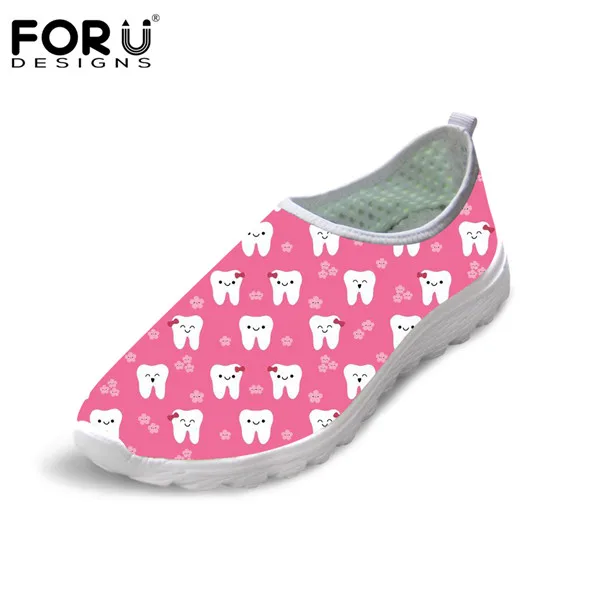H4692AA FORUDESIGNS/Женская обувь на плоской подошве с милым рисунком для дантиста; zapatos mujer; сетчатая обувь с сеткой; Женская дышащая Летняя обувь с героями мультфильмов; - Цвет: H4692AA