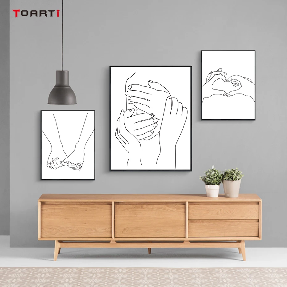 Постер и печать на холсте обведенном вместе любовь художественная стена с