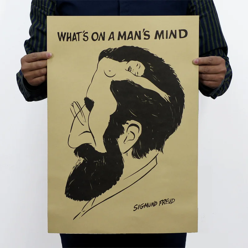 Ретро Freud портретный плакат крафт-бумага винтажная декоративная Античная живопись Наклейка на стену для бар кафе Паб 50*35 см