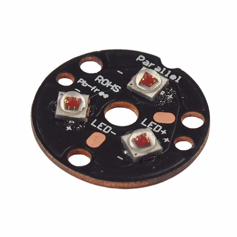 Тройной Cree XP-E2 красный 620nm светодиодный излучатель с 20 мм x 1 мм DTP Медь PCB(параллельный) w/Оптика