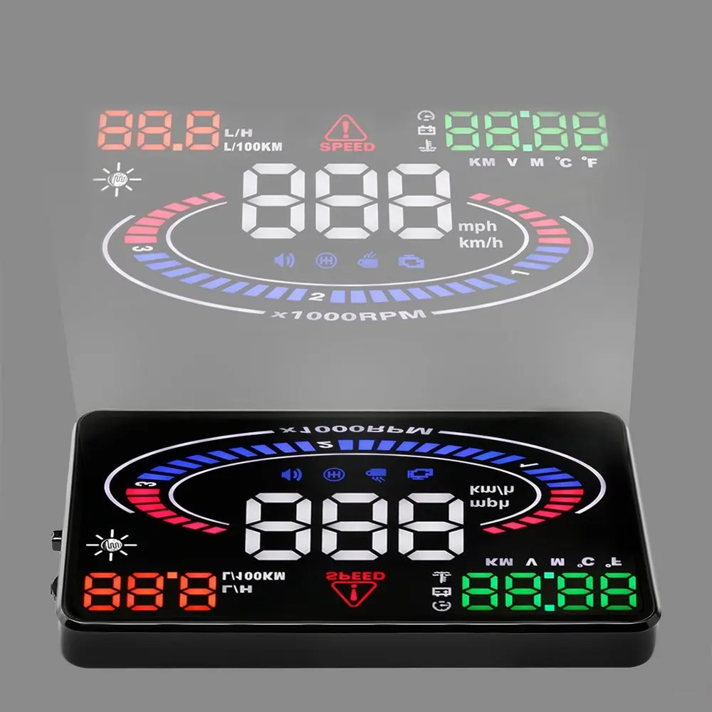 New Multi-function 5.5 Inch HUD Car Head Up Display Auto Projector Over Speed Alarm 2D Vision Reflection OBD2 Interface | Автомобили и