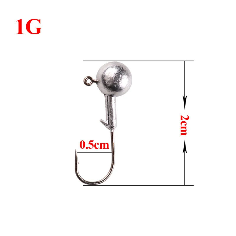 1g 1 коробка(20-50 шт.) свинцовая головка рыболовный крючок 1 г-20 г Крючки для мягкой рыбалки приманка колючий крючок высокое качество рыболовные принадлежности PESCA - Цвет: 1g