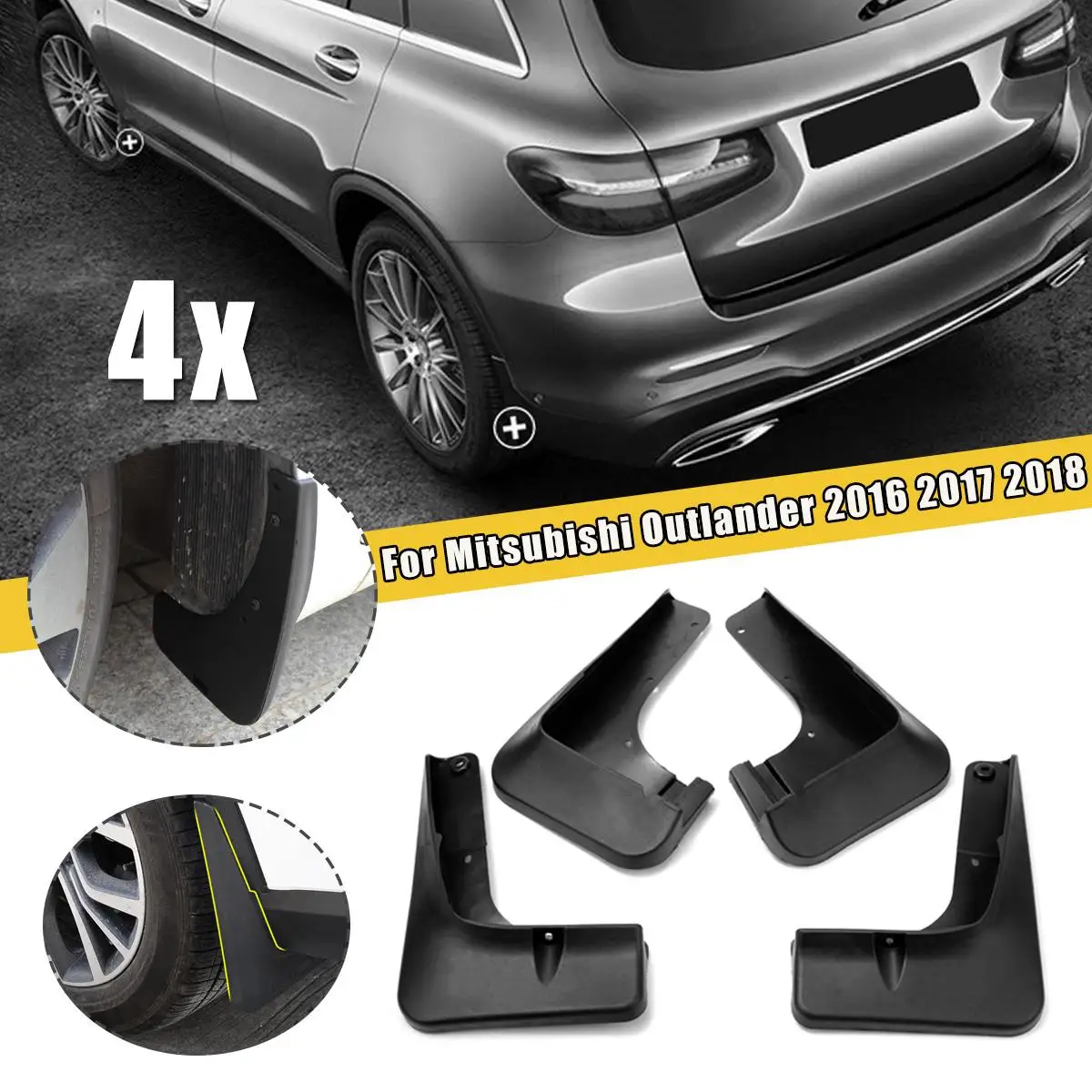 Для Mitsubishi Outlander 20162017 Автомобильные Брызговики mudflaps Брызговики передние и задние брызговики крылья авто аксессуары