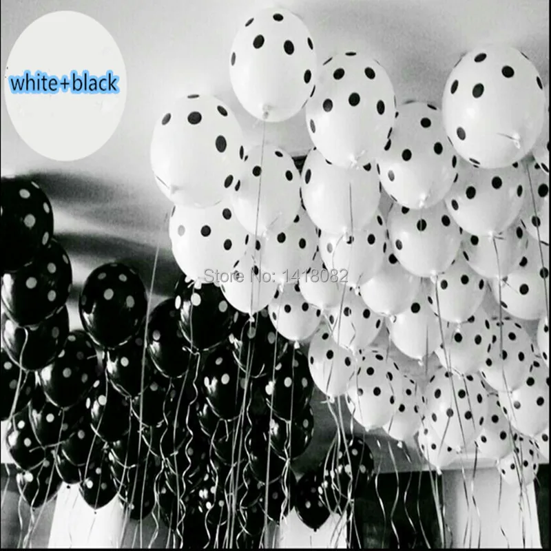 Новые товары 12 дюймов 2 8 г цвет горошек конфеты Маленькая волна черный и белый