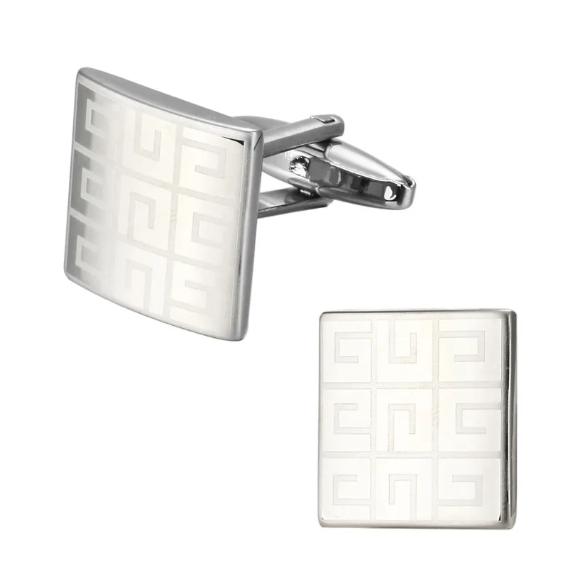 

C-MAN Luxury shirt Silvery laser cufflink for mens Brand cuff buttons cuff links High Quality abotoaduras Jewelry