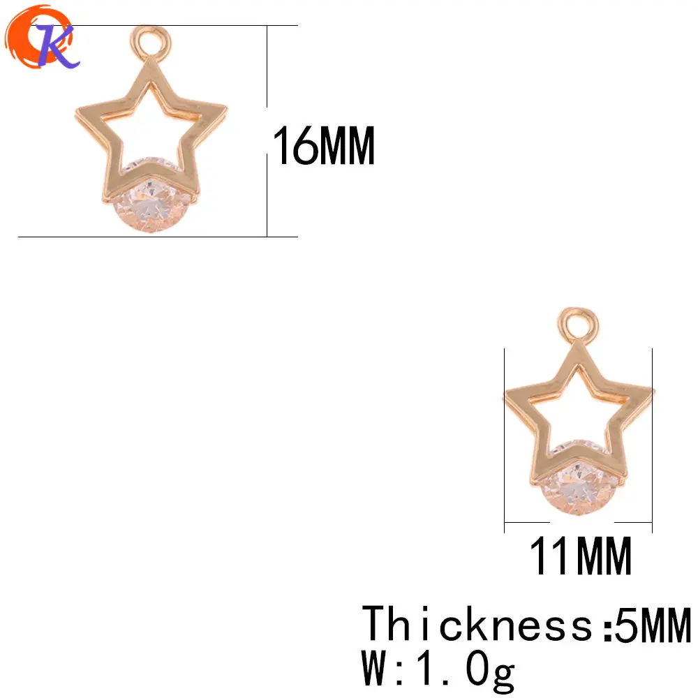 Cordial Design 50Pcs 11*16MM Jewelry Accessories/CZ Earrings Connectors/Star Shape/Charms/DIY Making/Hand Made/Earring Findings | Украшения