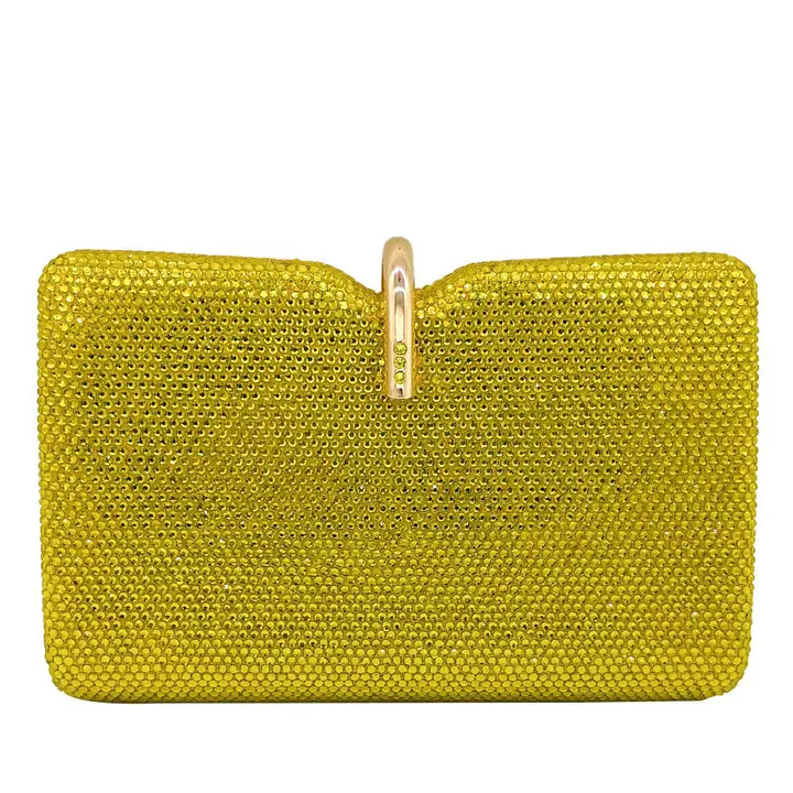 Yellow Crystal Bag Бутик De FGG ослепительно-серый женский вечерний клатч с кристаллами, сумочка и сумочка для свадебной вечеринки, клатч с бриллиантами для невесты - Цвет: Yellow Crystal Bag