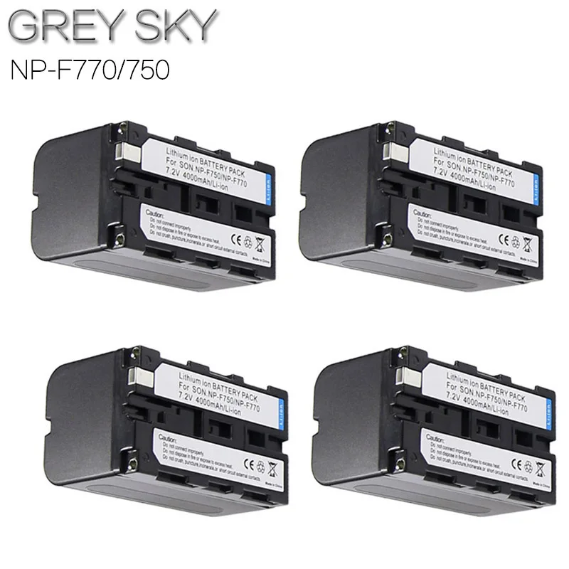 4 шт. 4000 мАч NP-F770 NP-F750 NP F770 NP F750 750 батареи+ двойное зарядное устройство комплекты для sony CCD-RV100 DCR-TRU47E