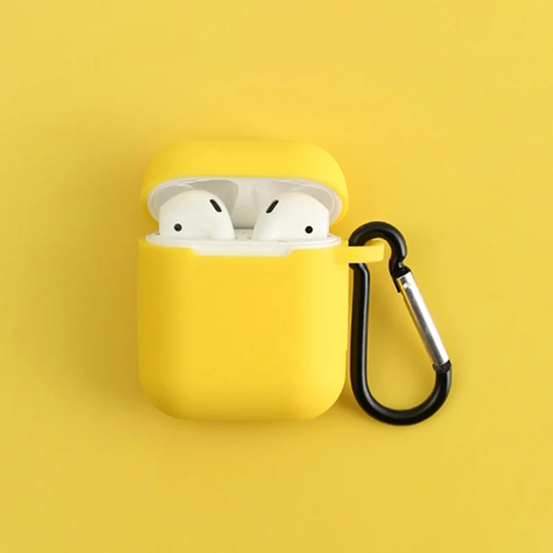 Yellow Япония милый мультфильм без лица человек черный Bluetooth беспроводные наушники чехол для Apple AirPods 1 2 зарядки наушники защитный чехол - Цвет: Yellow