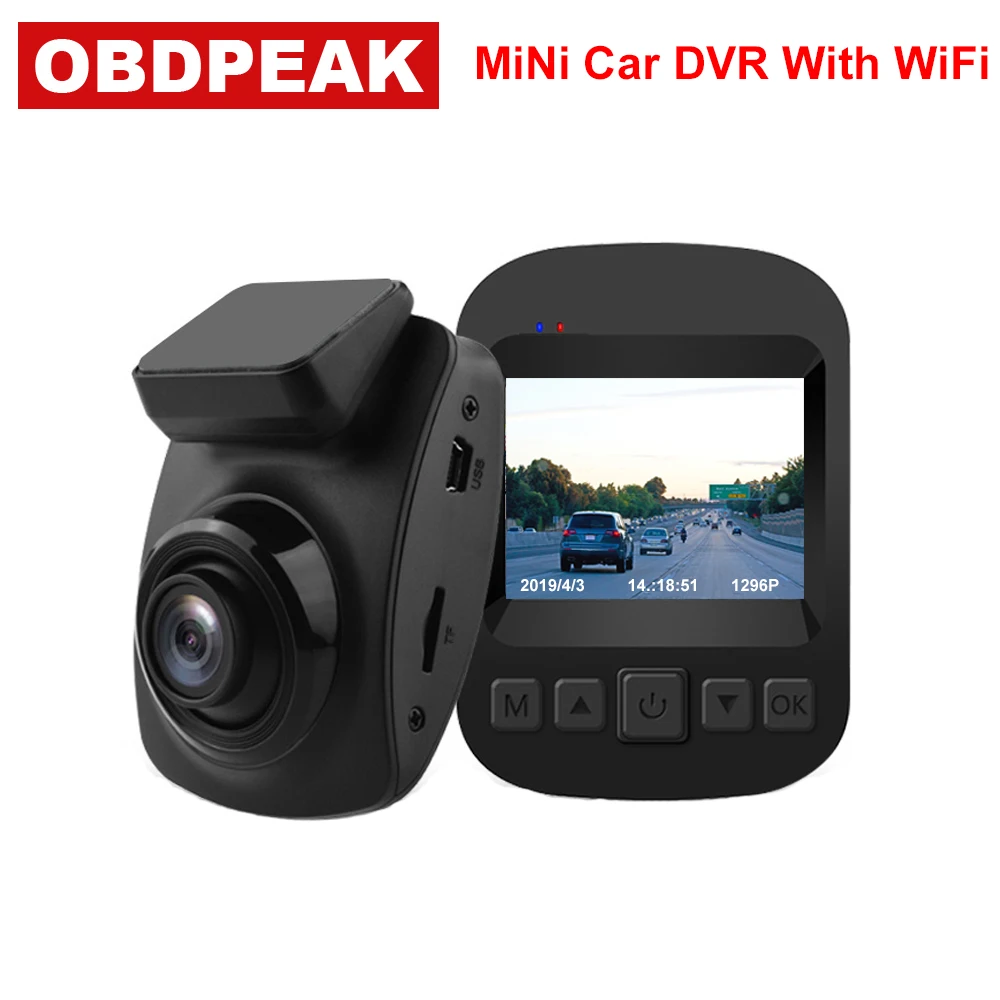 Мини камера DVR для автомобиля с WiFi камерой ночного видения HD 1296P Цифровой