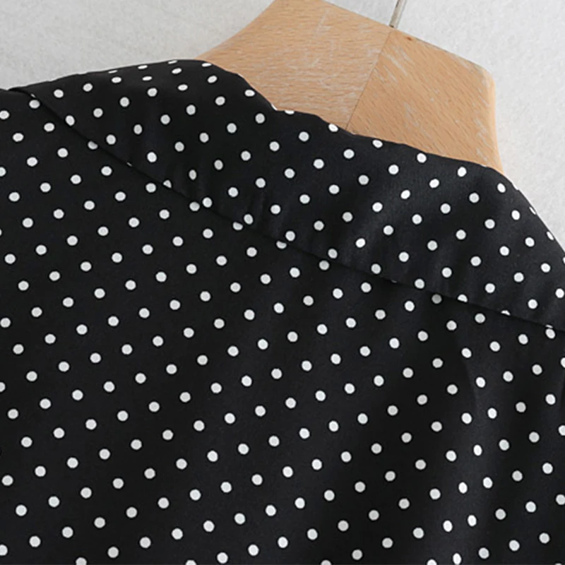 Винтаж стильный Polka Dot комбинезоны Для женщин мода воротник с лацканами, украшенные пуговицами, купальный костюм с шортами Повседневное боди Femme