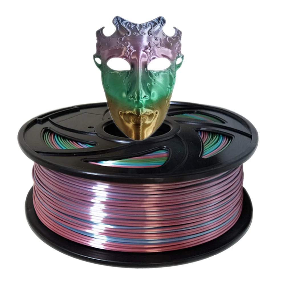 Silk Rainbow США, Испания, Китай, склад, 1,75 мм, 1 кг, шелк, металл, как PLA нить для FDM 3d принтера, расходные материалы, ручка, материал, материалы для печати - Цвет: Silk Rainbow