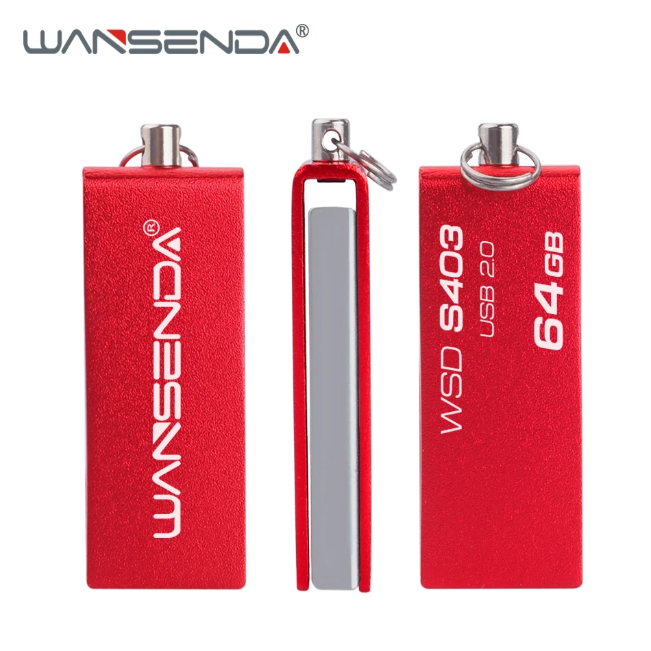 WANSENDA вращение USB флеш-накопитель водонепроницаемый флеш-накопитель 4 ГБ 8 ГБ 16 ГБ 32 ГБ 64 ГБ USB флешка 2,0 Флешка с цепочкой