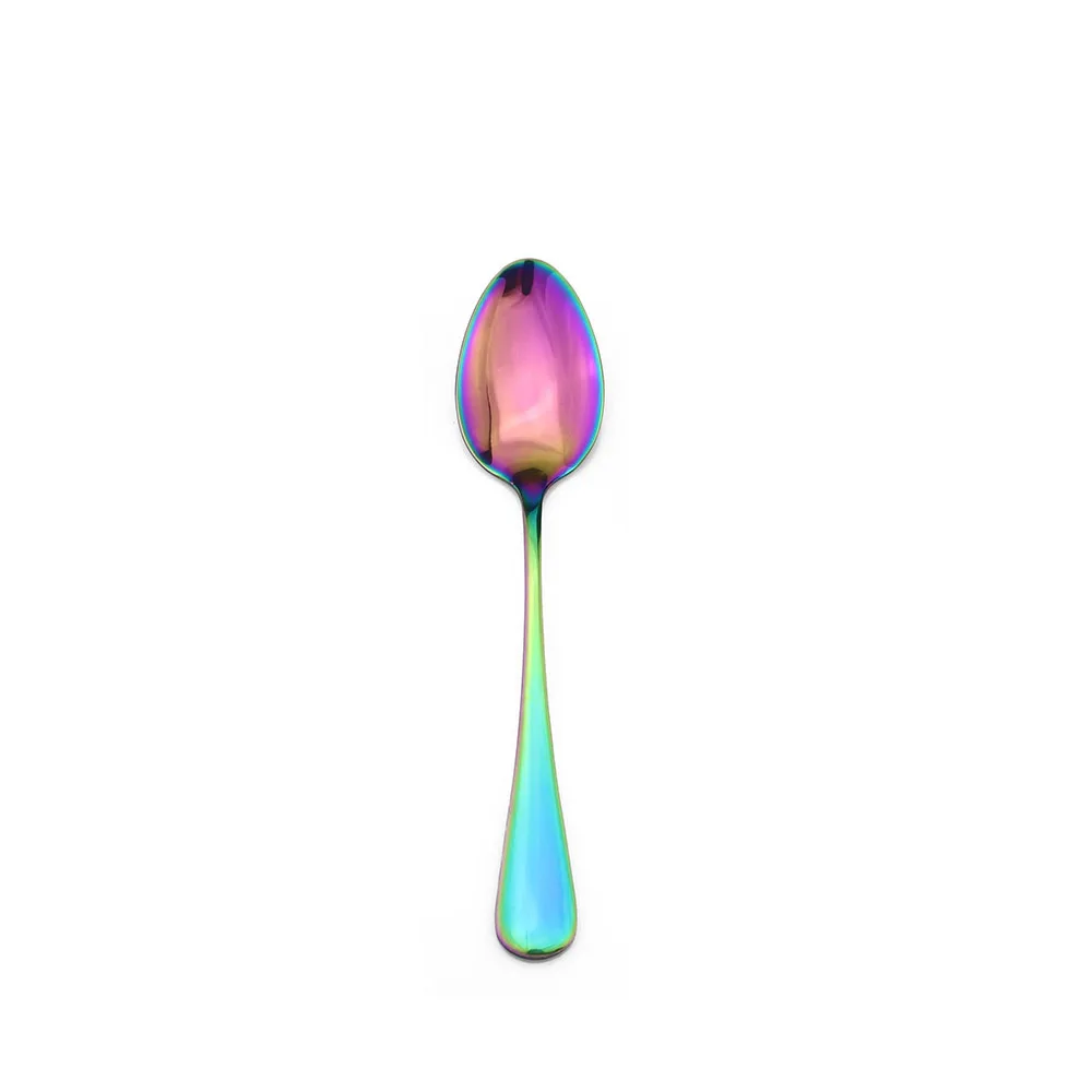 Dinner Spoon 1 вещь) Нержавеющая сталь красочный набор столовых приборов, Радужное Покрытие набор столовых приборов из нержавеющей стали набор многоразовые вилка Ножи Сумочка для палочек для еды - Цвет: Dinner Spoon
