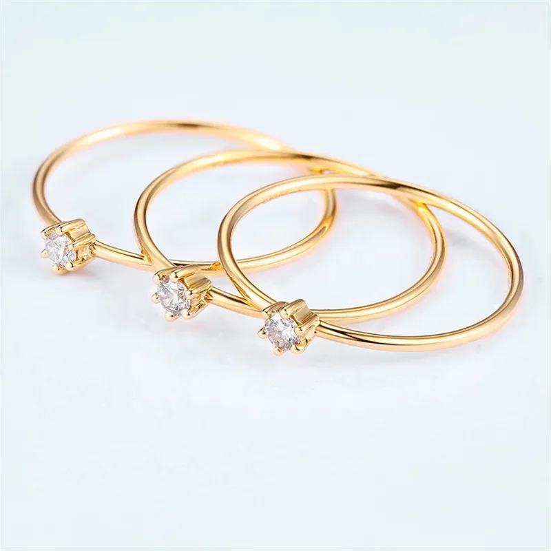 Aazuo 18 K желтое золото(Au750) с настоящими бриллиантами кольцо с крапановой закрепкой для женщин очаровательные ювелирные изделия Мода любовь подарок для женщин день рождения
