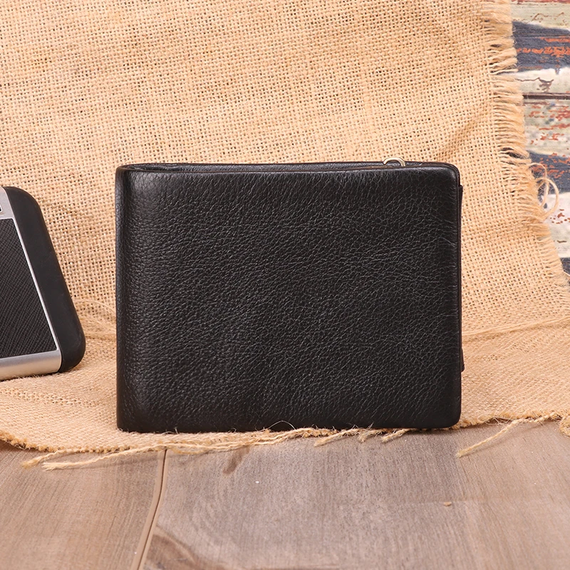 Мужской кошелек из натуральной кожи с блокировкой Rfid, мужские короткие винтажные тройные кошельки, кошелек, кредитный держатель для карт с отделением для монет