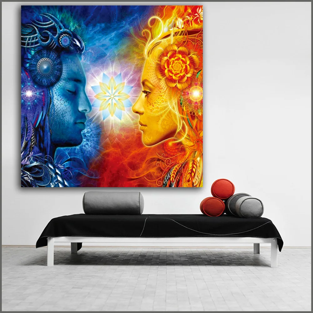 Картина маслом Tantra Shiva and Shakti Настенная картина большого размера холст для