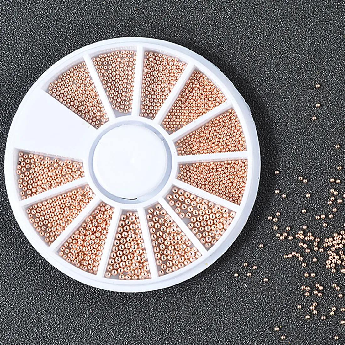 Ноготь маникюрный разные размеры художественная Икра металлическая розовая