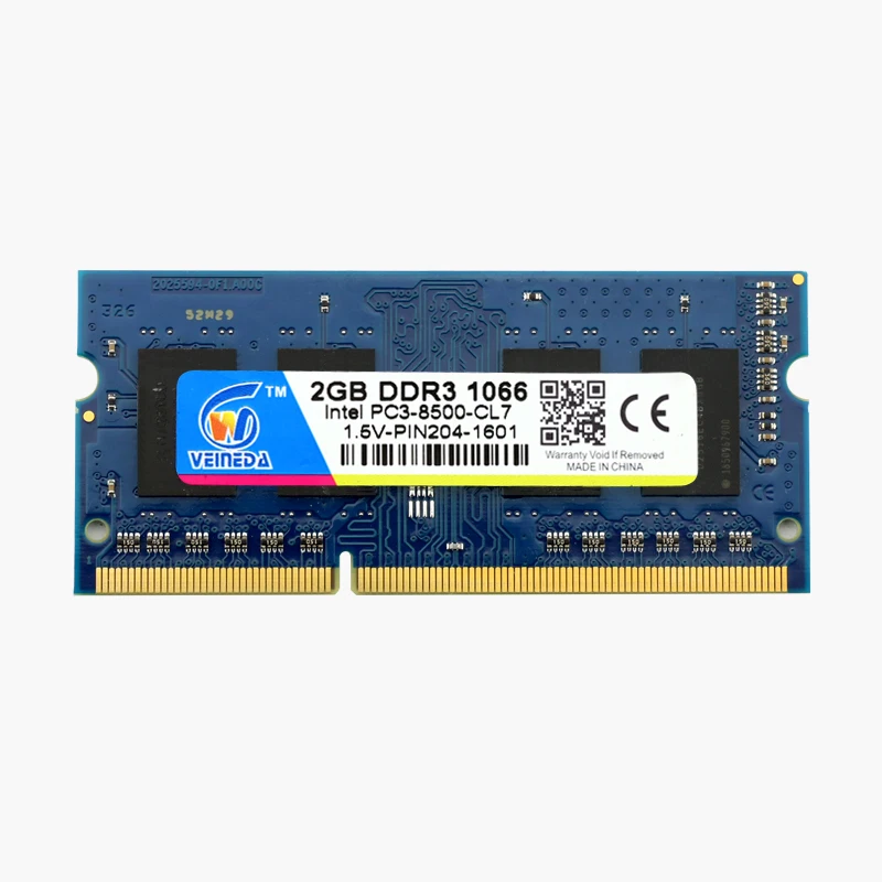 Память VEINEDA DDR3 2 Гб 1066 1333 Sodimm Ram ddr 3 PC3 8500 204pin 1 5 в совместима с МГц для AMD Intel