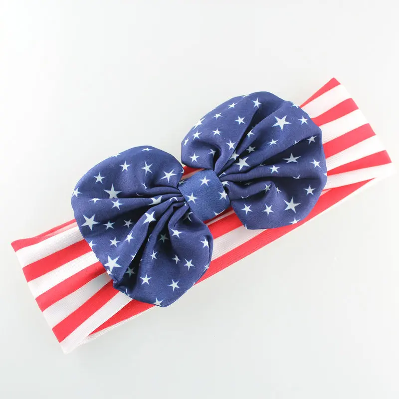 2017 Лидер продаж повязка на голову мама и я тюрбан с американским флагом 4 июля