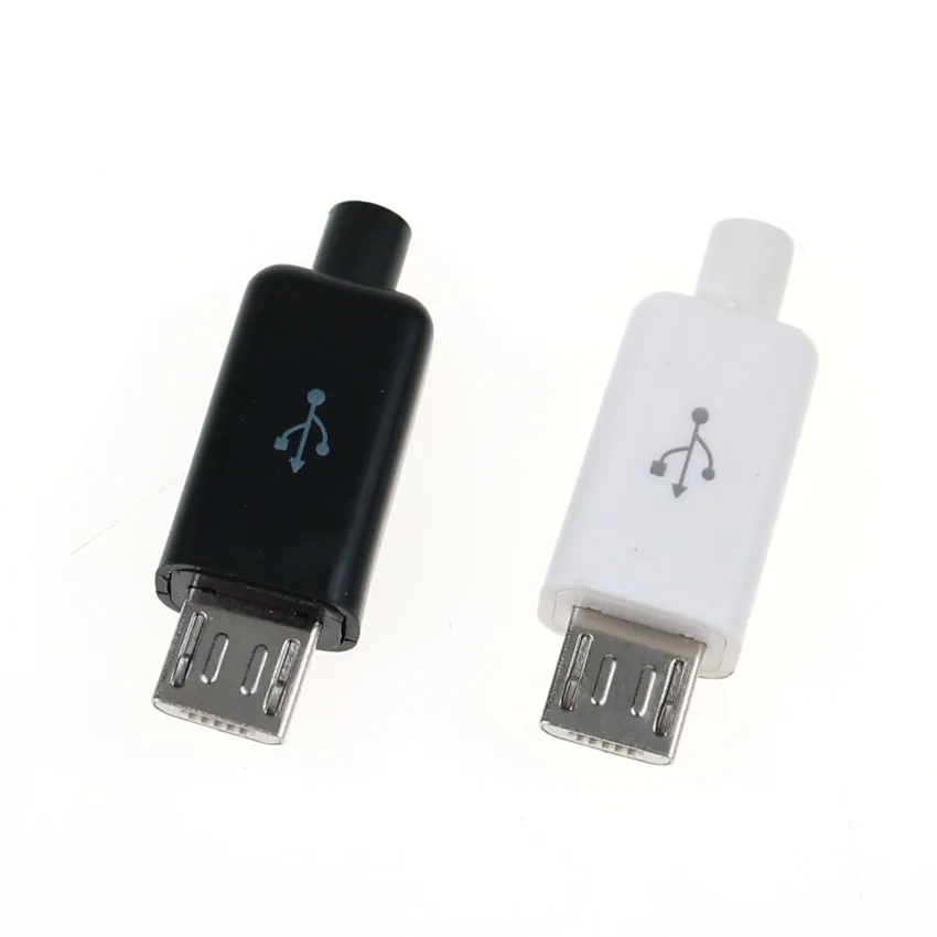 Cltgxdd 10 шт. Micro USB 4Pin 5A штекер разъем Черный/Белый Сварочные данные OTG линейный