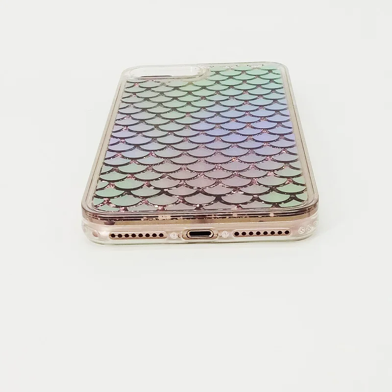 Luxury Hologram Iridescent Laser Fish Scale Pattern Cover for iPhone X Liquid Glitter Capa 6 6S 7 8 Plus Rainbow Case |