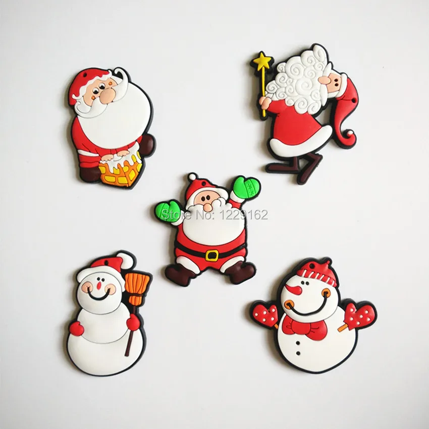 5 шт./лот магниты на холодильник с силиконовым гелем и Сантой Клаусом для досок