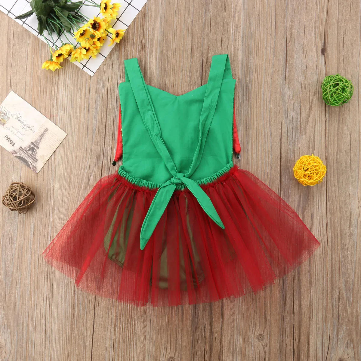 Citgeett NEWEST Christmas Bodysuit Newborn Baby Girl Lace Jumpsuit Strap Tutu Clothes Cute Green Clothing | Мать и ребенок