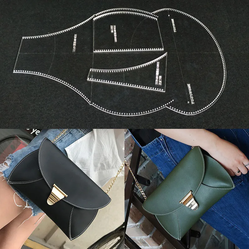 

Ladies single shoulder bag edition type drawing lattice DIY handmade leather satchel acrylic specially made template pattern