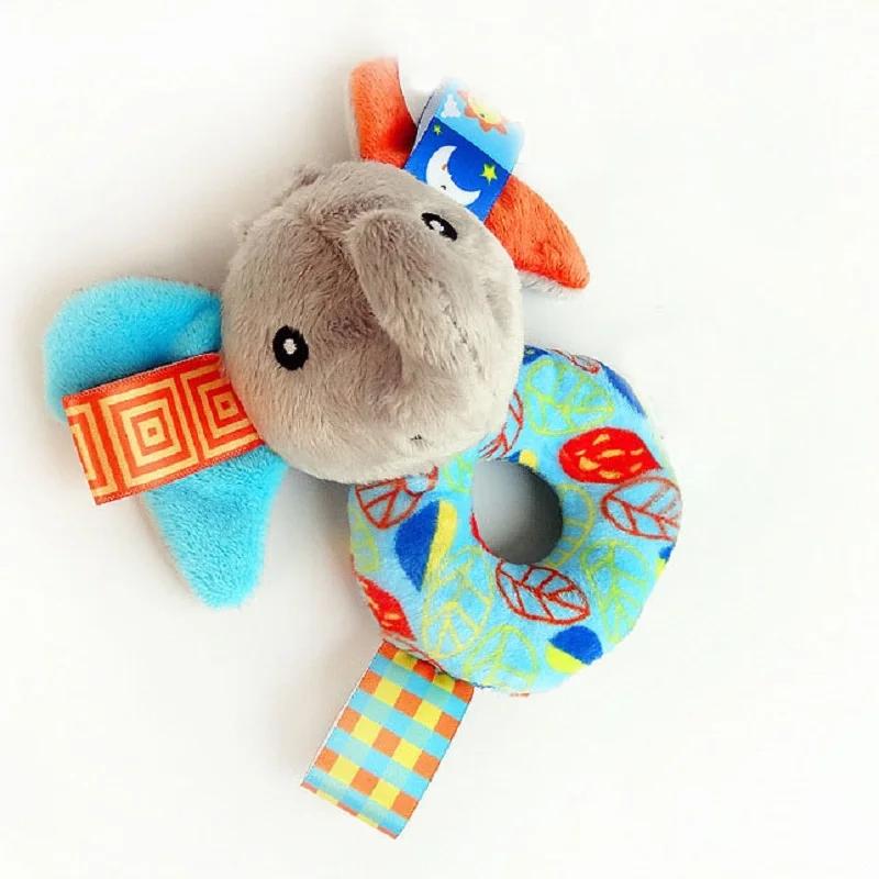 Kawaii Мягкие Слон музыкальные детские игрушки с кольцом колокол внутри