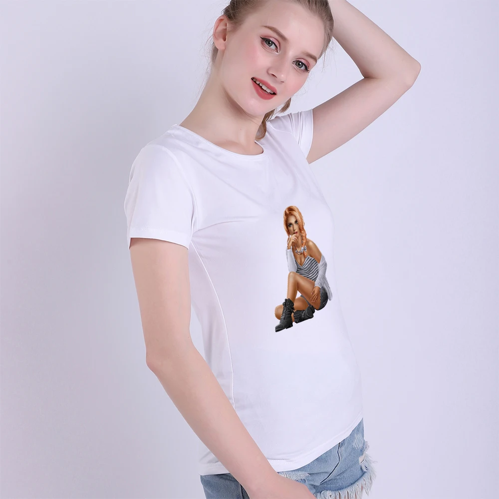 Красочные мультфильм сексуальная девушка печать многоцветный мода леди уличные