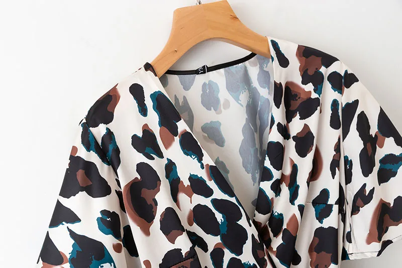 2019 za Весна для женщин с принтом леопарда платье Свободные es vestidos принт кроссовер |